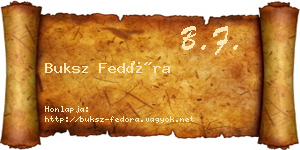 Buksz Fedóra névjegykártya