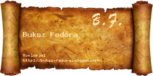 Buksz Fedóra névjegykártya