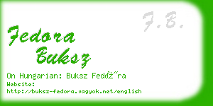 fedora buksz business card